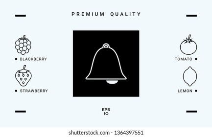 Alarm bell icon. Graphic elements for your design