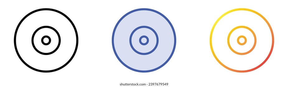 icono de timbre de alarma. Diseño lineal, azul de relleno y degradado de estilo aislado en fondo blanco