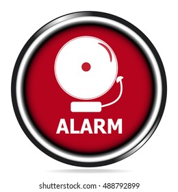 Alarm Bell Icon On Red Button Stock Vector (Royalty Free) 488792899 ...