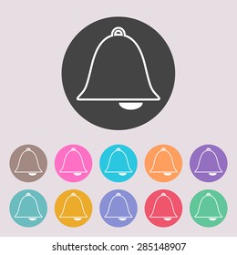 Alarm bell icon. Set of colored icons.
