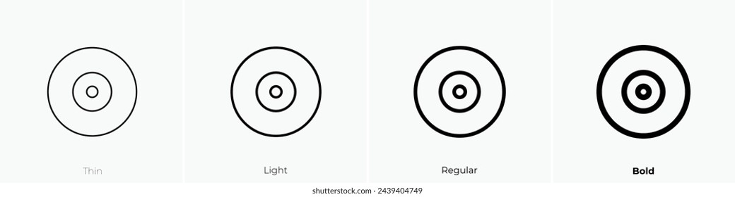 alarm bell icon. Thin, Light Regular And Bold style design isolated on white background