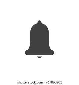Alarm bell icon vector, filled flat sign, solid pictogram isolated on white. Notification symbol, logo illustration.