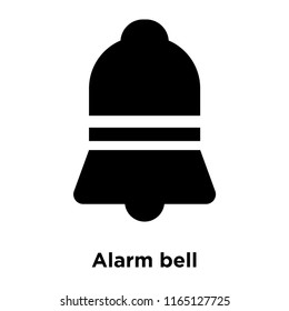 Alarm bell icon vector isolated on white background, Alarm bell transparent sign , black time symbols