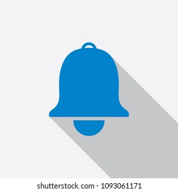 alarm, bell icon vector. Long shadow