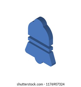 Alarm bell isometric left top view 3D icon