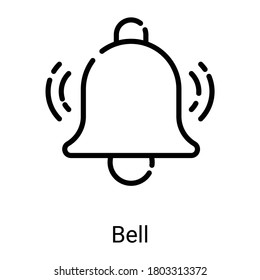 alarm, bell line icon isolated on white background 