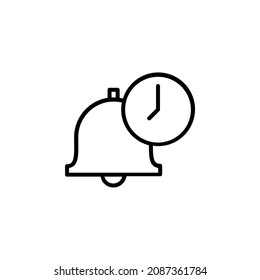 Alarma, Icono de la línea del timbre, Vector, Ilustración, Plantilla de logotipo. Idóneo Para Muchos Fines.