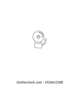 alarm bell logo icon design with hand drawn style