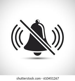 Alarm bell mute vector icon illustration ring off