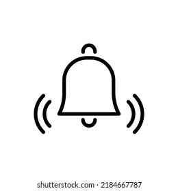 Alarm bell, notification simple icon vector. Flat design.ai