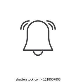 Alarm bell outline icon. linear style sign for mobile concept and web design. Notification bell simple line vector icon. Symbol, logo illustration. Pixel perfect vector graphics