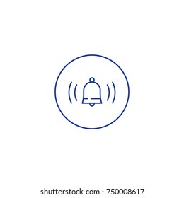 Alarm bell ringing, security attention, notification concept, vector line icon