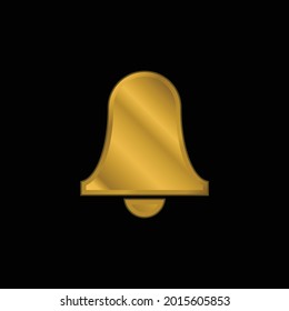 Alarm Bell Symbol gold plated metalic icon or logo vector