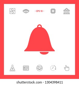 Alarm bell symbol icon. Graphic elements for your design