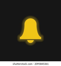 Alarm Bell Symbol yellow glowing neon icon
