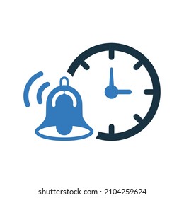 Alarm, bell, timer icon. Simple editable vector illustration.