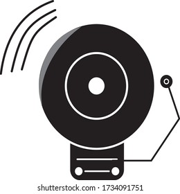 Alarm black icon, concept illustration, vector flat symbol, glyph sign.