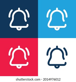 Alarm blue and red four color minimal icon set