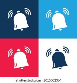 Alarm blue and red four color minimal icon set
