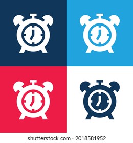 Alarm blue and red four color minimal icon set