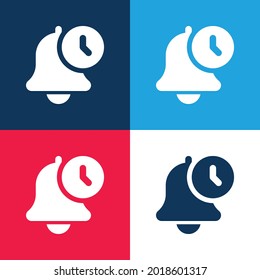 Alarm blue and red four color minimal icon set