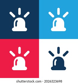Alarm blue and red four color minimal icon set