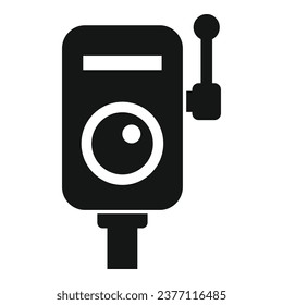 Alarm button icon simple vector. Person exit. Case break