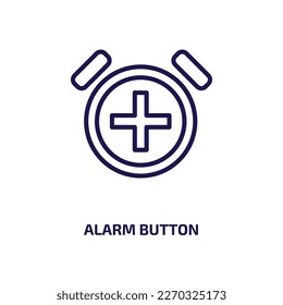 alarm button icon from user interface collection. Thin linear alarm button, button, alarm outline icon isolated on white background. Line vector alarm button sign, symbol for web and mobile