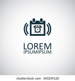 alarm calendar icon, on white background
