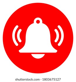 Icono del vector de llamada de alarma aislado en fondo blanco
