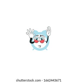 alarm cartoon characters design with white background. you can use for stickers, pins, mascot or patches