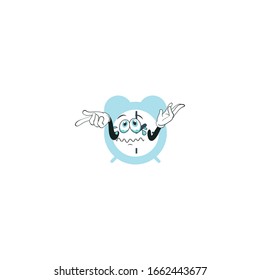 alarm cartoon characters design with white background. you can use for stickers, pins, mascot or patches