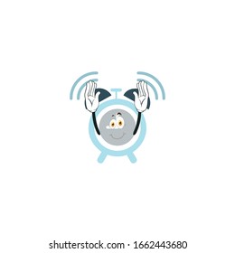 alarm cartoon characters design with white background. you can use for stickers, pins, mascot or patches