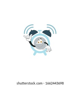 alarm cartoon characters design with white background. you can use for stickers, pins, mascot or patches