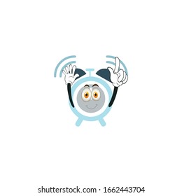 alarm cartoon characters design with white background. you can use for stickers, pins, mascot or patches