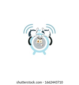 alarm cartoon characters design with white background. you can use for stickers, pins, mascot or patches