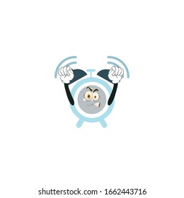 alarm cartoon characters design with white background. you can use for stickers, pins, mascot or patches