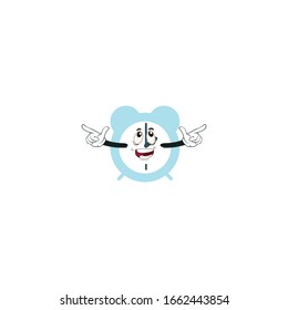 alarm cartoon characters design with white background. you can use for stickers, pins, mascot or patches