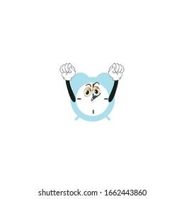 alarm cartoon characters design with white background. you can use for stickers, pins, mascot or patches