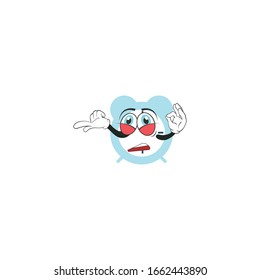 alarm cartoon characters design with white background. you can use for stickers, pins, mascot or patches