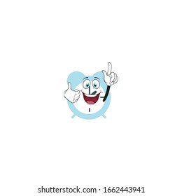 alarm cartoon characters design with white background. you can use for stickers, pins, mascot or patches