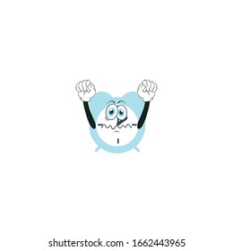 alarm cartoon characters design with white background. you can use for stickers, pins, mascot or patches