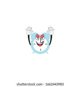 alarm cartoon characters design with white background. you can use for stickers, pins, mascot or patches
