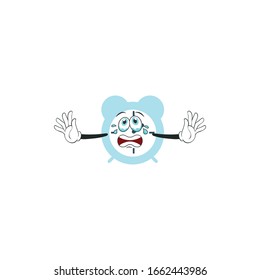 alarm cartoon characters design with white background. you can use for stickers, pins, mascot or patches