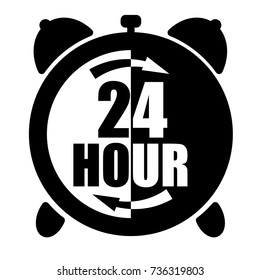 Alarm clock. 24 hour. Vector illustration