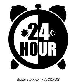 Alarm Clock. 24 Hour. Vector Illustration