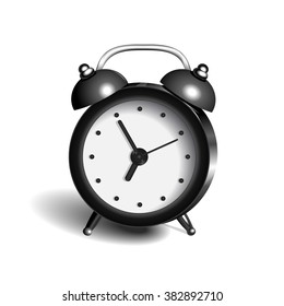 alarm clock 3d vector object pure color black