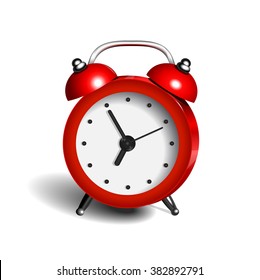 alarm clock 3d vector object pure color red