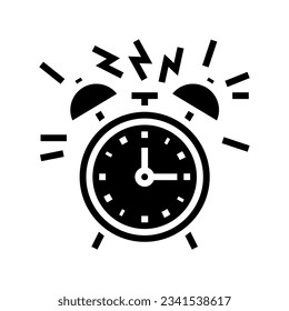 alarm clock alert glyph icon vector. alarm clock alert sign. isolated symbol illustration