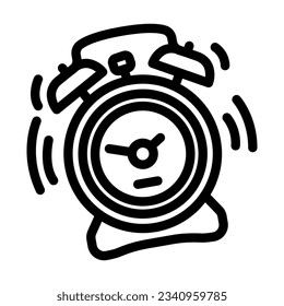 alarm clock alert line icon vector. alarm clock alert sign. isolated contour symbol black illustration